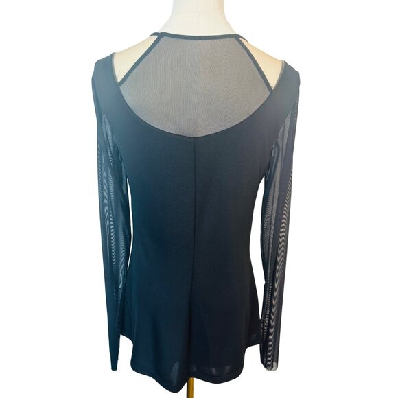 Bailey 44 Medium Black Mesh Long Sleeve Top - Picture 4 of 13